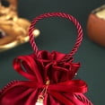 thumbnail image 4 of Bolsa De Regalo De Dulces Bolsa De Regalo Con Cordón De Franela Con Borlas Doradas Decoración De Doble Felicidad Para Bodas Navidad Fiesta De Cumpleaños Favor Rojo, 4 of 8