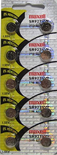 10 Maxell 395 SR927SW Silver Oxide Batteries Hologram
