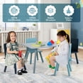 thumbnail image 6 of Kadyn Children Kids Table Chair Set,Children Playroom Table Chair Set,5 Pieces Kids Wooden Activity Play Furniture Set with Building Blocks-Blue, 6 of 10