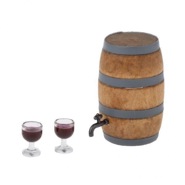 Paquete de 2-3 Mini barril de vino, , modelo de decoración de bodega 2 piezas