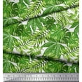 thumbnail image 2 of Soimoi Green Japan Crepe Satin Fabric Tropical Leaves Print Fabric by the Yard 42 Inch Wide, 2 of 3