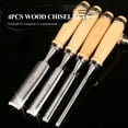 thumbnail image 3 of 4 Piece Wood Chisel Set Woodworking Carving Sturdy Chisel Wood Chisel Carpentry Tools Soft Grip Steel Head Hand Tools, 3 of 8