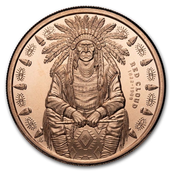 1 oz Copper Round - Red Cloud