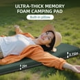 thumbnail image 3 of INVOKER Self Inflating Camping Sleeping Pad, 2" Thick Memory Foam Camping Mat Air Mattress Fast Inflating with Pillow for Tent, Car, Traveling, Green, 3 of 8