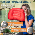 thumbnail image 2 of Alpcour Camping Pillow – Large, Inflatable, Ultralight Sleeping Pillow with Easy Blow Up Design, Soft Waterproof Exterior Cover and Compact Carry Case for Hiking, Backpacking, Airplane Travel & More, 2 of 5