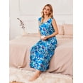 thumbnail image 4 of Ekouaer Nightgowns for Women Sleeveless Sleepshirt Long Print House Dress Tank Nightshirt Maxi Casual Dress with Pockets, 4 of 6