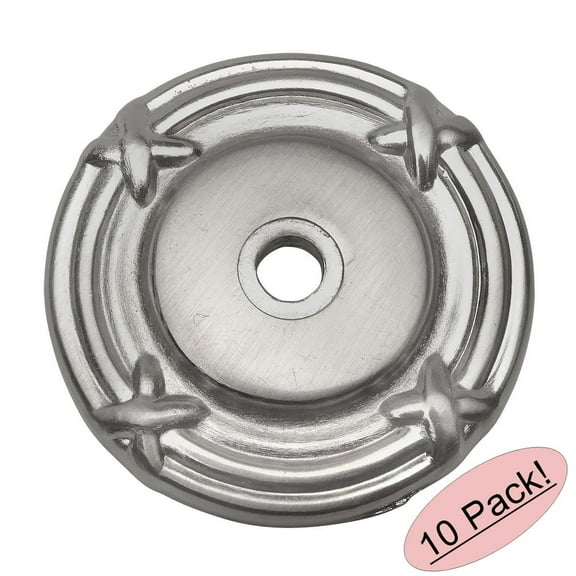 Cosmas 9468SN Satin Nickel Cabinet Hardware Knob Backplate / Back Plate - 10 Pack