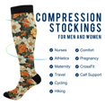 thumbnail image 2 of FORMRS Womens Knee High Socks Casual Long Thick Travel Daily Wear, 2 Pairs, Bright Floral, 2 of 6
