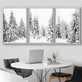thumbnail image 2 of IDEA4WALL Framed Wall Art Print Set Winter Wonderland Snowy Pine Tree Forest Nature Modern Decorative Boho for Living Room, Bedroom, Office - 24"x36"x3 White, 2 of 5