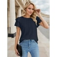 thumbnail image 5 of Weardear Women Dressy Casual Tops Business Work Blouses Summer Short Sleeve Crew Neck Shirts, 5 of 6