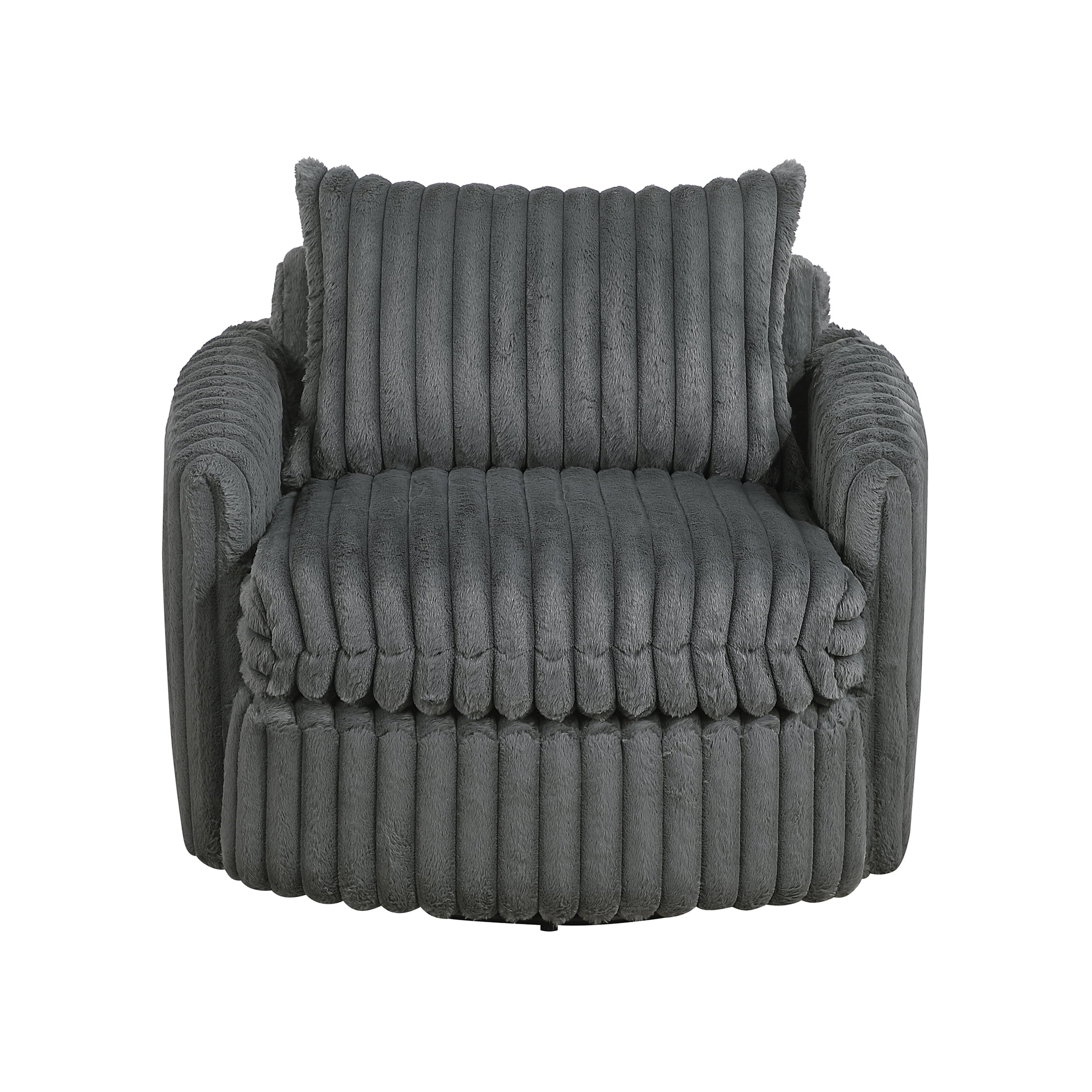 OakvillePark Ravenridge Corduroy Swivel Chair, Dark Gray