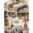 thumbnail image 5 of Modern Brown Table Cloth, Boho Contemporary Geometric Striped Waterproof Tablecloth for Square Tables, Reusable Washable Fabric Table Cover for Restaurant Kitchen Dining Tables 60"x60", 5 of 6