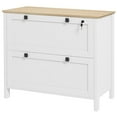 thumbnail image 1 of HOMCOM 2-Drawer Locking File Cabinet, White Melamine Particleboard, 31.1"W x 28.3"H, with Adjustable Hanging Bar for Letter/A4/Legal Files, Home Office Storage, 1 of 7