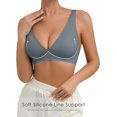 thumbnail image 2 of Pro Seamless Bra for Women Deep V Neck Wirefree Bra Adjustable Strap Comfort Sleep Bra Removable Padded Bralette, 2 of 6