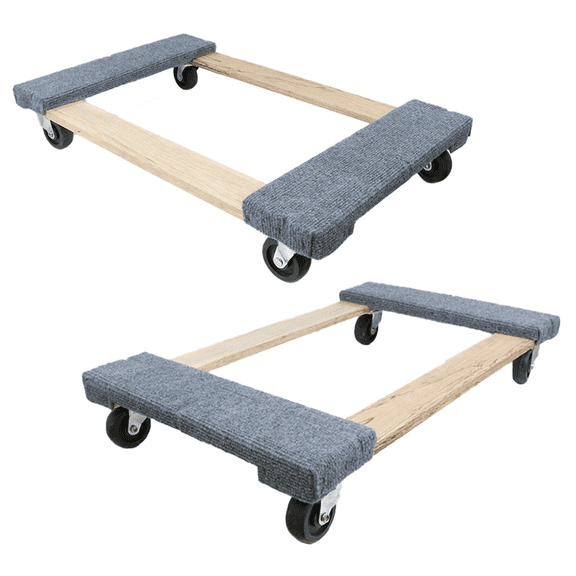 Furniture Dollies with Carpet Pad 18" x 30" - 2 Pack - 1,000lbs Each Dolly