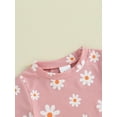 thumbnail image 6 of JYYYBF Toddler Girl Summer Outfit Floral Print Crew Neck Short Sleeve T-Shirts Tops and Shorts 2Pcs Clothes Set, 6 of 7