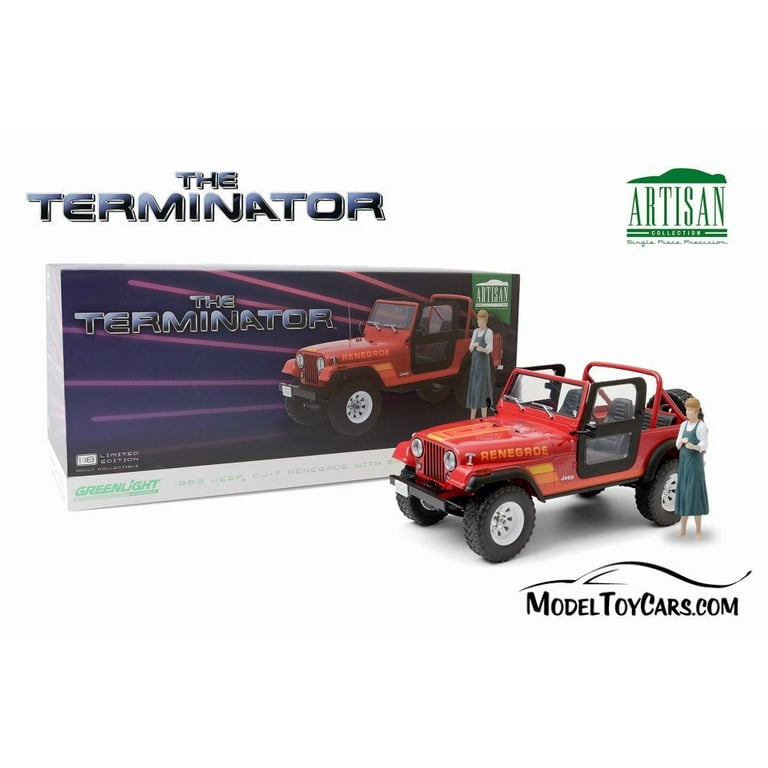 Greenlight 1/18 Jeep CJ7 Renegade 1983 - Figurine Terminator Incluse - Miniature Collection