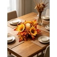 thumbnail image 5 of Candle Rings Fall Pumpkin Maple Leaf Mini Artificial Pip Berry Thanksgiving Ring Holder, 5 of 7