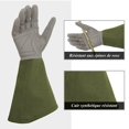 thumbnail image 3 of Guantes de jardinería para mujer, guantes de cuero sintético para arbustos con protección total contra espinas, guantes de trabajo largos con resistencia a perforaciones, talla M, 3 of 4
