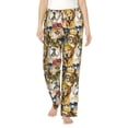 thumbnail image 2 of Goofa Watercolor Dogs Printed Soft Pajama Pants for Women, Wide Leg Comfy Casual Lounge Yoga Pants-Medium, 2 of 9