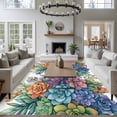 thumbnail image 3 of 6'x9' Area Rugs, Colorful Spring Floral Indoor Outdoor Area Rug for Living Room Bedroom, Summer Botanical Farmhouse Flowers Washable Bathroom Rugs Kitchen Floor Carpet Mats Home Decor Aesthetic, 3 of 8