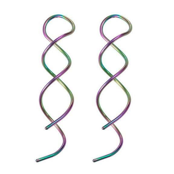SIEYIO Stainless Steel Spiral-Threader Earring Handmade Twisted Linear Earrings Minimal-Curved Dangling Earrings Women Jewelry