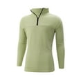 thumbnail image 2 of LNZGNM Green Shirts for Men Stand-Up Collar Breathable Solid T-Shirts Lightweight Quarter Zip Long Sleeve Sweatshirt Athletic Workout Tops,Light Green 2XL, 2 of 5