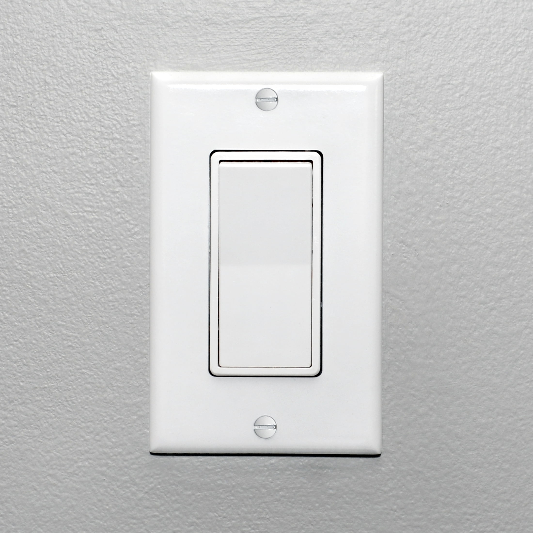 Maxxima 4-Way / Single Pole Decorative Wall Light Switch 15A On/Off Soft Touch Rocker Light, Paddle Wall Switch Replacement, Perfect for Household Lighting, Wall Plates Included - 4 Pack