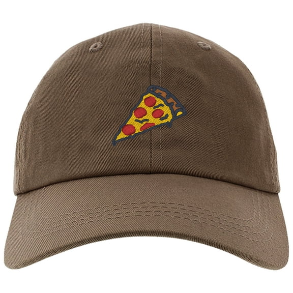 Cap Pizza Slice Pepperoni Embroidery Stitch Baseball Hat-Pizza-EM-0008-Brown