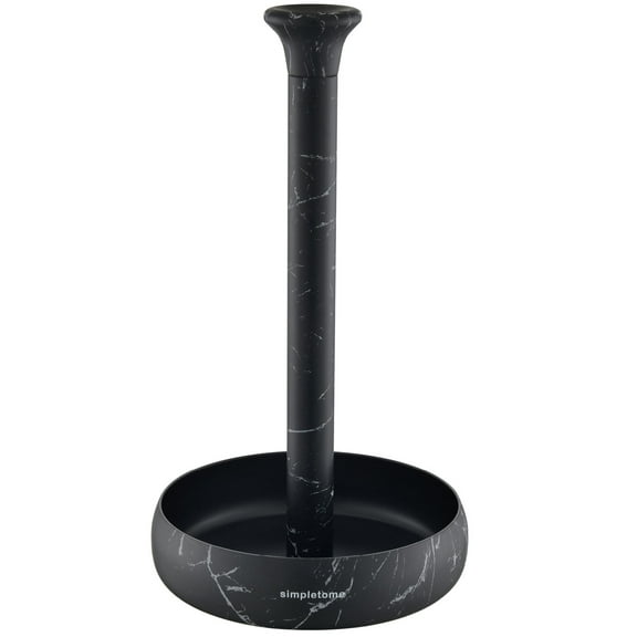 simpletome Paper Towel Holder Countertop ONE HAND Tear Keep It Rolled Up Weighted Base