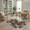 thumbnail image 2 of ODIKA 4'x6' Washable Area Rug Non-Slip, Chair-Friendly, Flatwoven Inspired Blocks With Minimalist Balance Abstract Modern Refined for Home Office, Under Desk, 2 of 7
