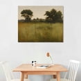 thumbnail image 2 of Nawypu Framed Canvas Print Wall Art Sage Green Forest Tree FLower Field Landscape Nature Wilderness Illustrations Fine Art Farmhouse Floral Botanical Calm Relax Cozy for Bedroom, 2 of 4