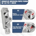 thumbnail image 3 of Stripped Screw Extractor, Broken Pipe Extractor Tool, Damaged Water Pipe Removal Tool for Removing ID 1/2'', 3/4'' and 1'' Damaged & Stuck Pipe Screw with 5 Sizes of Stainless Steel Brushes for Drill, 3 of 6