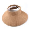 thumbnail image 3 of Fashion Women's and Girl's roll-up Summer Bow Tie Straw Visor Sun Hat, 3 of 6