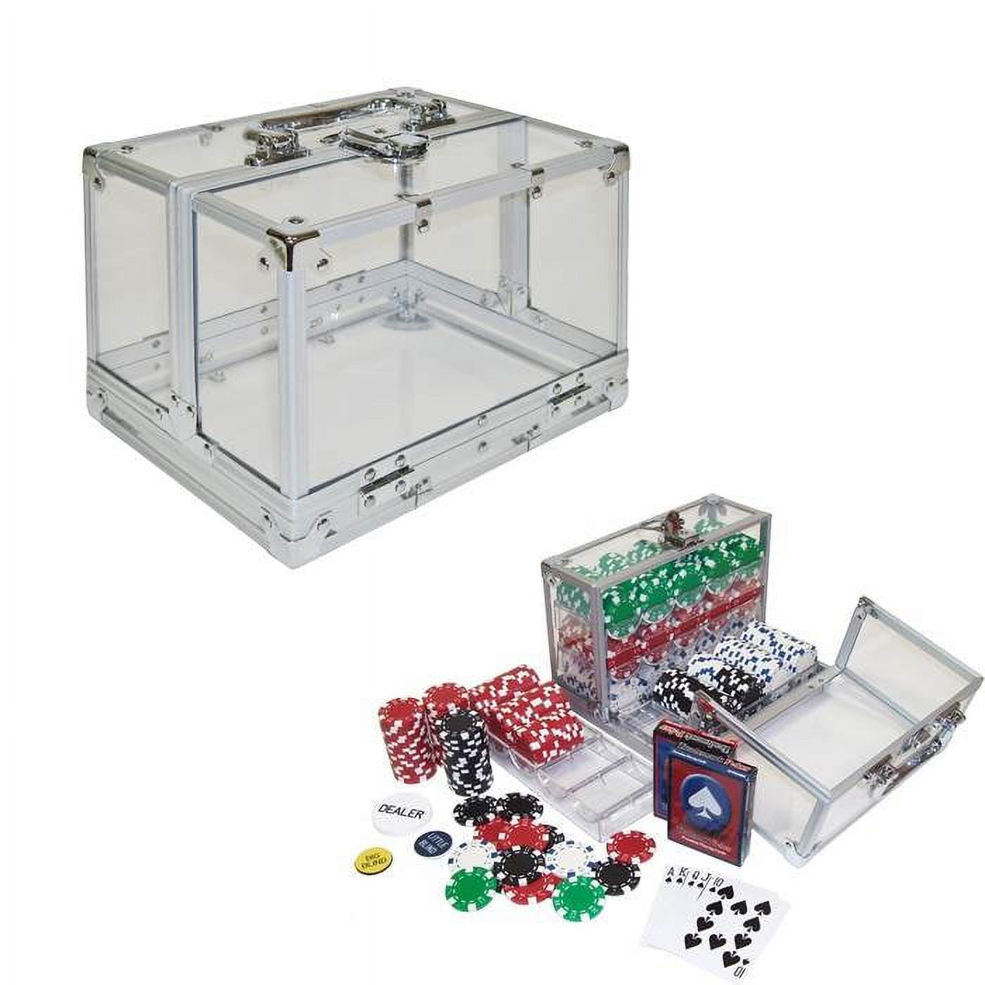 Trademark 600-Piece Clear Acrylic Case - Holds 6 Chip Trays Poker Chip Case (Clear) - image 2 of 3