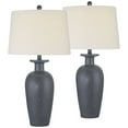 thumbnail image 2 of 360 Lighting Glenwood 28" Tall Farmhouse Rustic Country Cottage 3-Way Table Lamps Set of 2 Charcoal Gray Living Room Bedroom Bedside White Shade, 2 of 9