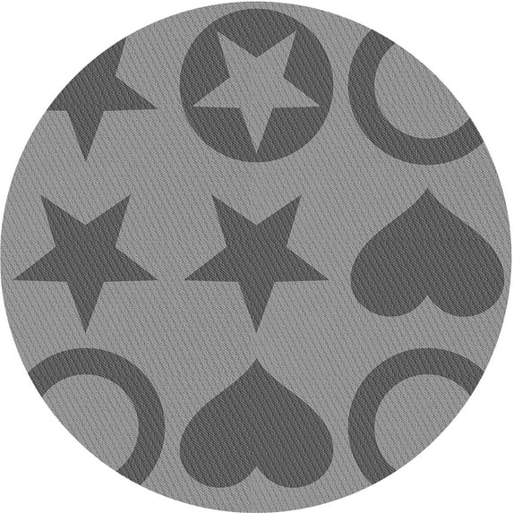 Ahgly Company Machine Washable Indoor Round Transitional Ash Gray Area Rugs, 6' Round