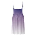 thumbnail image 5 of Summer Saving Wycnly Sundresses for Women Sleeveless V-Neck Gradient Print Knee-Length Dresses Beach Vacation Flowy Swing Spaghetti Strap Summer Dress Purple Up to 65% off, 5 of 5