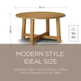 thumbnail image 3 of Maven Lane Sasha Round Wooden Dining Table in Weathered Natural Finish, 3 of 7