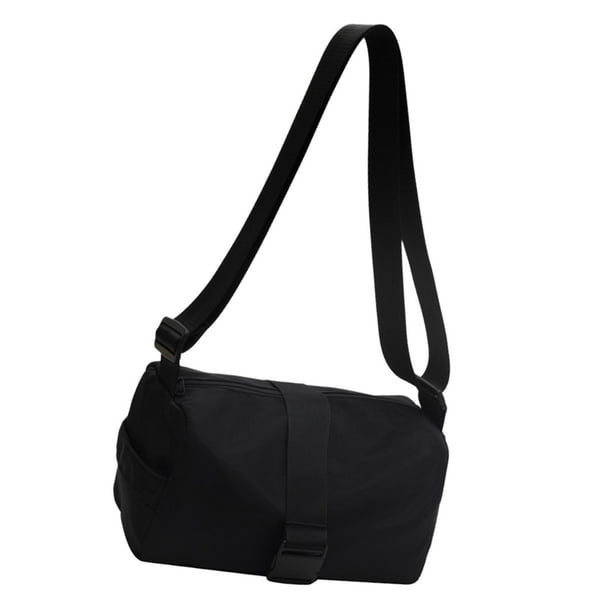 Bolso de hombro deportivo, bolso de gimnasio, bolso de mano con cremallera, bolso cruzado de moda para mujer Negro