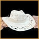 thumbnail image 3 of Sombrero de mujer Zulema con decoración occidental blanco para adultos NOVIA Sombrero de vaquero, 3 of 8