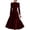 #156-Wine, variant on Women‘s Velvet Midi Dress, Long Sleeve Round Neck Solid Color Dress, Plush Velour Evening Gown, Fall Winter Holiday Party Dress Gift