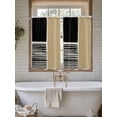 thumbnail image 4 of Beige 2 Panel Kitchen Curtains for Windows, Modern Abstract Art Farmhouse Striped Bathroom Privacy Curtain, Home Décor Window Treatment for Bedroom/Living Room 55"x45", 4 of 6