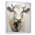 thumbnail image 2 of Designart "Minimalist Portrait Of A Beige Cow" Animals Cow Floater Framed Wall Art Prints, 2 of 5