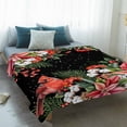 thumbnail image 4 of Cardinal Bird Blanket Soft Cozy Warm Twin Blanket for Bed, Plush Fuzzy Flannel Fleece Blankets for Sofa, Winter Poinsettia Pine Cones Berry Black Throw Blankets for Couch, Gifts for Men, 60"x80", 4 of 9