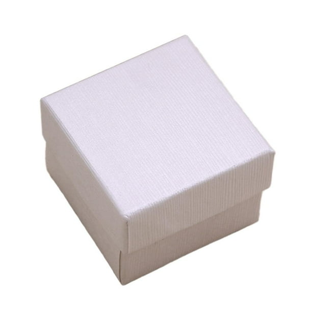 Square Cardboard Jewelry Box Present Gift Box Organizer Box White