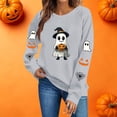 thumbnail image 4 of Women's Halloween Ghost Pumpkin Sweatshirts Long Sleeve Graphic Pullover Sweaters Crewneck Casual Fall Shirts Holiday Tops, 4 of 8