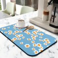 thumbnail image 2 of 2 Pack Washable Rubber Daisy Cute Floral Dish Drying Mats for Kitchen Counter Home Large Coffee Bar Pad Accessories and Decor for Utensils Stemware (2pcs 19.5''x12''), 2 of 6