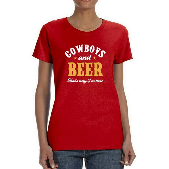 Cowboys And Beer T-Shirt Women -Smartprints Designs, Female 5X-Large