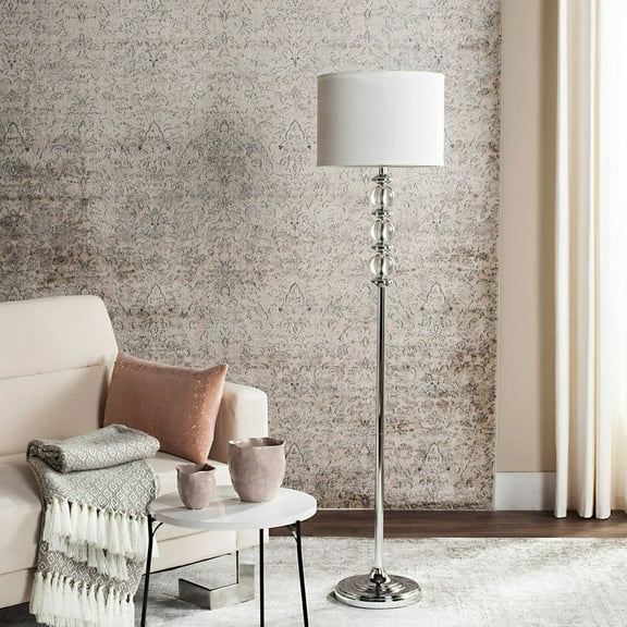 Safavieh Riga 60 in. H Glam Floor Lamp, Clear/Off-White Shade